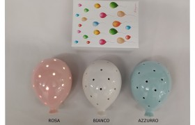 Palloncini ceramica da muro con luce led,scatola compresa.MIS.7X10CM