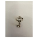 Chiave in ottone bagno argento.MIS.2,5CM MADE IN ITALY