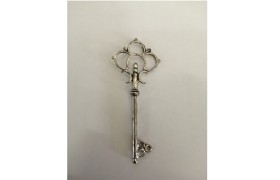 Chiave in ottone bagno argento.MIS.6CM MADE IN ITALY