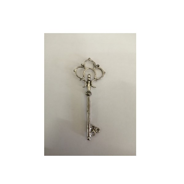 Chiave in ottone bagno argento.MIS.6CM MADE IN ITALY