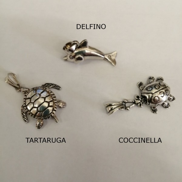Ciondoli animaletto con arti movibili in ottone bagno argento.MIS. 2CM MADE IN ITALY