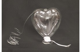 Palloncino vetro forma cuore.MIS.8X9CM