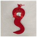 Sacchetto vellutino con applicazione tocco in laminato e pizzo .H17CM