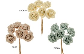 Mazzo 6PZ.Rosa in vellutino.CM4