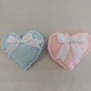 Sacchetto cuore tessuto spugna fiocco gros grein.MIS.11X9 CM