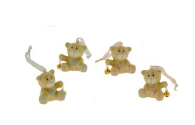 Orso in porcellana con campanella e nastrino.ASS.2 H.5