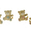 Orso porcellana con campanella e led.ASS.2 H 9CM