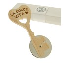 Tagliapizza chiave legno,scatola compresa.CM18