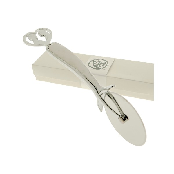Tagliapizza metallo e bianco con coppia,scatola compresa.CM21