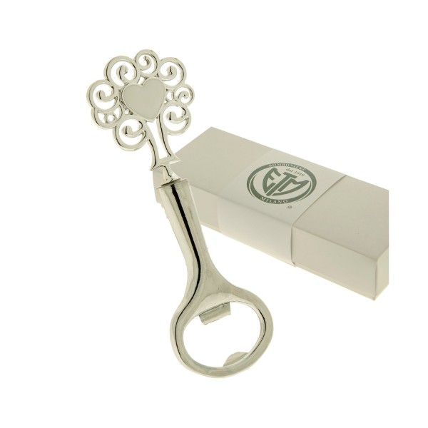 Apribottiglie metallo con cuore,scatola compresa.CM 11,5