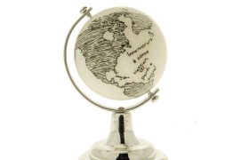 Globo in pietra con base metallo.H6CM