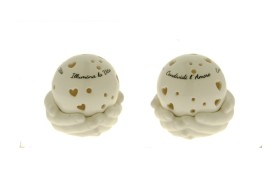 Sfera mani in porcellana con led.ASS.2MIS.9XH7CM