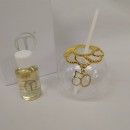 Profumatore vetro con applicazioni in ottone bagno argento.MIS:8x8CM.Compreso di scatola,bastoncini e profumo.MADE IN ITALY