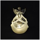 Angelo in vetro con led.H12CM