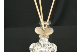 Boccetta profumatore cristallo con applicazione farfalla.H11 (compresi stecchi) con scatola.