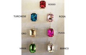 Ciondolo con pietra swarovsky CM 1,8x1,2 SET DA 5 PZ