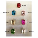 Ciondolo con pietra swarovsky CM 1,8x1,2 SET DA 5 PZ