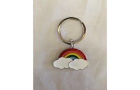 Portachiavi arcobaleno in metallo smaltato.CM 2X4
