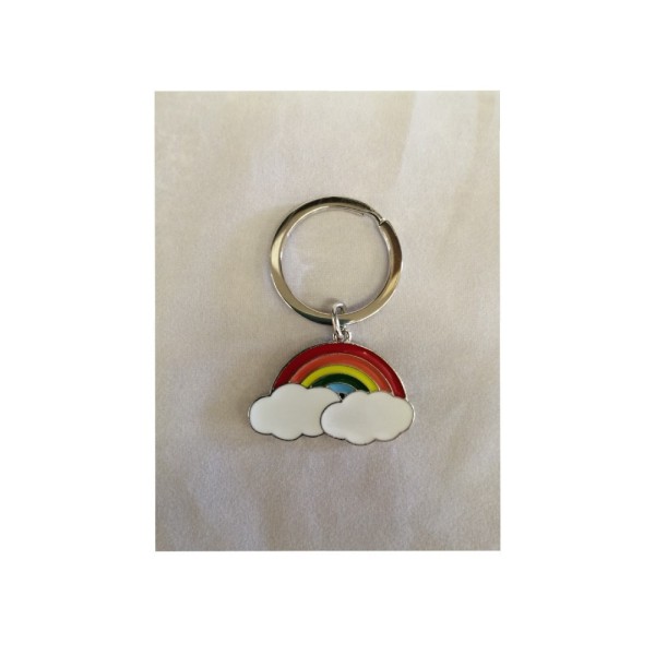 Portachiavi arcobaleno in metallo smaltato.CM 2X4