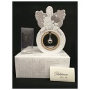 Angelo resina con dedica e sonaglio. Completo di scatola, certificato e scatola pvc. CM 11.5x7 MADE IN ITALY