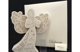 Angelo resina con dedica. Completo di scatola, certificato e scatola pvc. CM 19x16 MADE IN ITALY