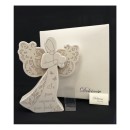 Angelo resina con dedica. Completo di scatola, certificato e scatola pvc. CM 19x16 MADE IN ITALY