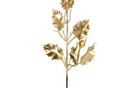 Ramo agrifoglio oro.H25 CM