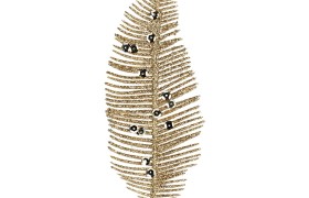 Foglia felce oro con glitter.H16CM