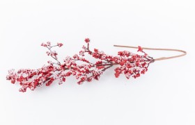 Ramo bacche rosse con neve .CM80