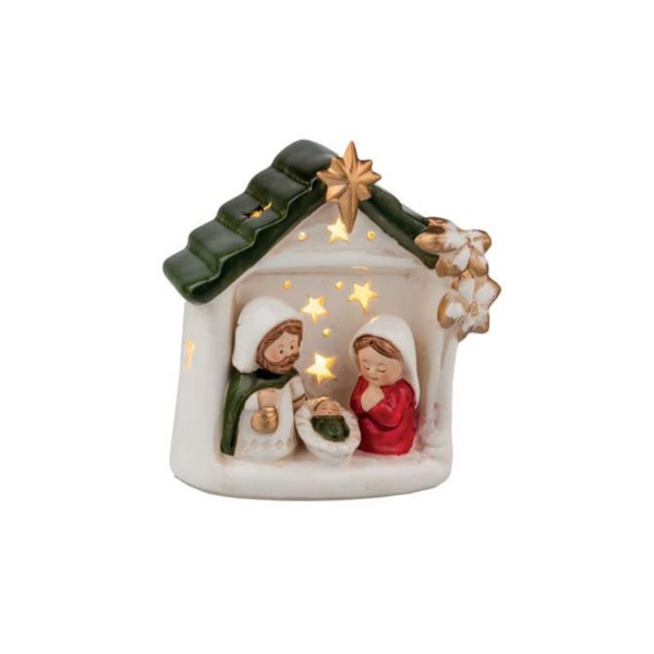 Natività porcellana con luce led.H12CM