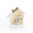 Natività in porcellana lucida con luce led.MIS.15x9 H18CM