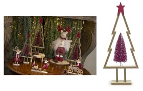 Albero in legno con pino rosso. CM 42