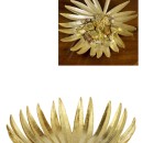 Piatto foglia palma oro. Diam. 39