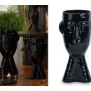 Vaso in vetro forma viso nero. CM 23