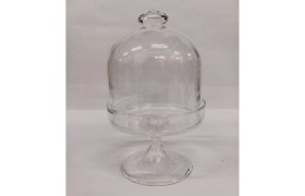 Alzata vetro con coperchio. DIAM.6,5CM H.11CM
