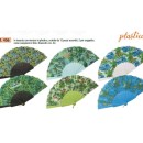 Ventaglio tessuto manico plastica.DIAM.43cm