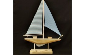 Veliero legno e tessuto.MIS.30x47cm