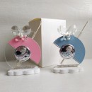 Profumatore vetro con placca e farfalla cristallo,compreso di bastoncini tappo e scatola.MIS.9x12cm