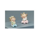 Principessa e principe con unicorno o ranocchio in resina. CM 5