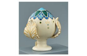 Pumo ceramica verde e blu. CM 17