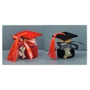 Barattolino laurea con ciondolo gufo. CM 4.5x5