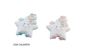 Magnete orsetto in resina con dettagli rosa o azzurro. CM 5