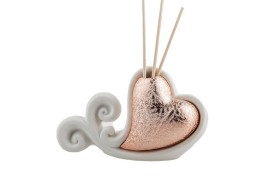 Profumatore ceramica con dettaglio rose gold. CM 14x7