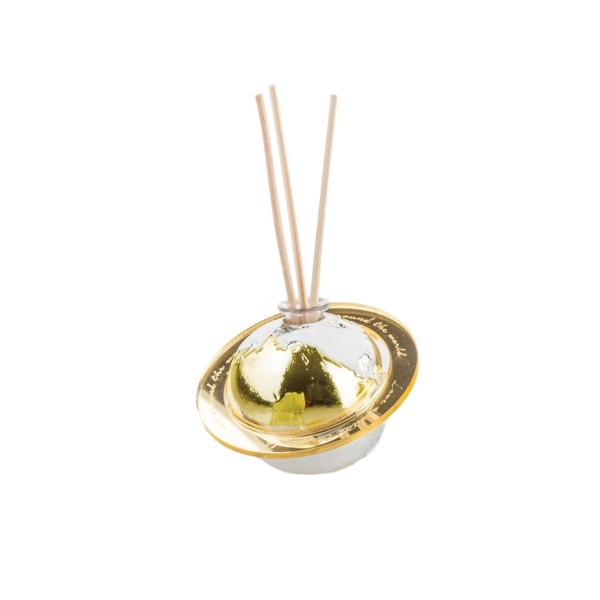 Profumatore globo resina e plexiglass con dettagli oro. CM 6