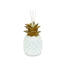 Profumatore ananas porcellana con ciuffo oro, completo di scatola