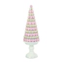 Albero cono macarons rosa e oro.
