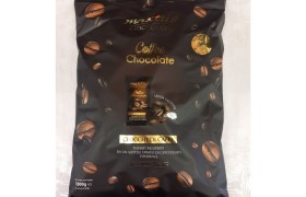 Chicco di caffè tostato ricoperto da uno strato di cioccolato fondente, incartati singolarmente. KG 1 PZ.380