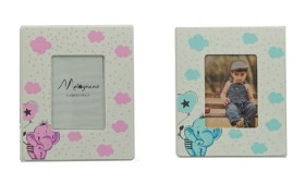 Portafoto MDF  decoro elefantino .Mis.7x10 cm