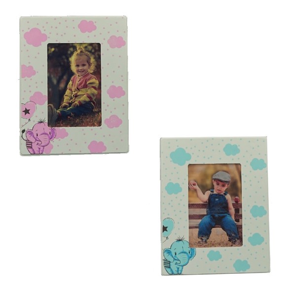 Portafoto MDF  decoro elefantino .Mis.10x15 cm