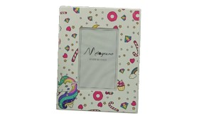 Portafoto MDF decoro unicorno. Mis.10x15 cm